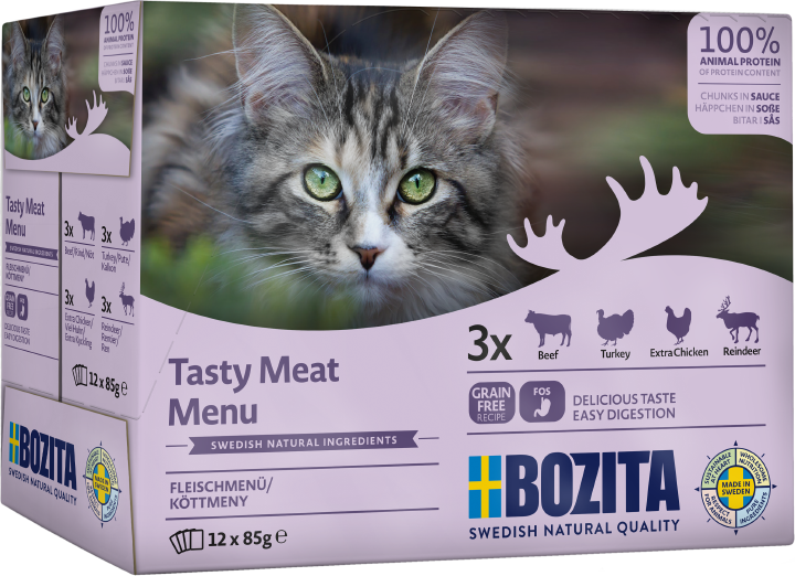 BOZITA Katzen-Nassfutter Fleisch Häppchen in Sauce